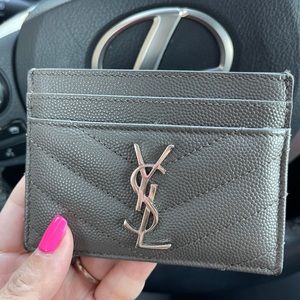 Authentic Saint Laurent grain de poudre card case